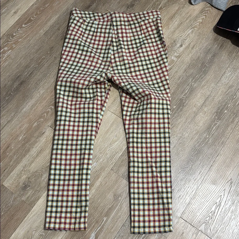 Free People Checked pants in Yellow, Light Blue & Burgundy